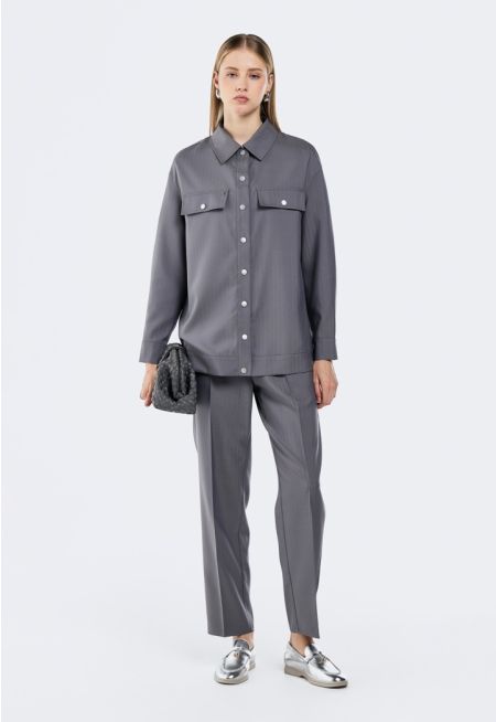 Elastic Waist Twill Trousers