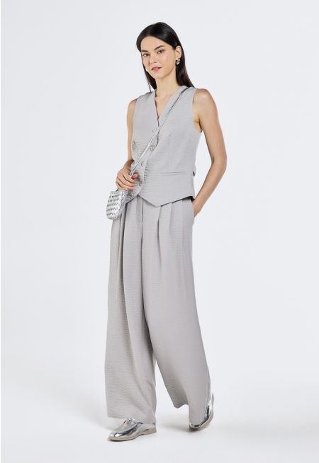 Crinkled Palazzo Trousers
