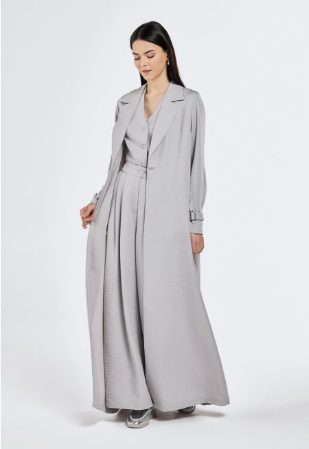 Crinkled Blazer Abaya