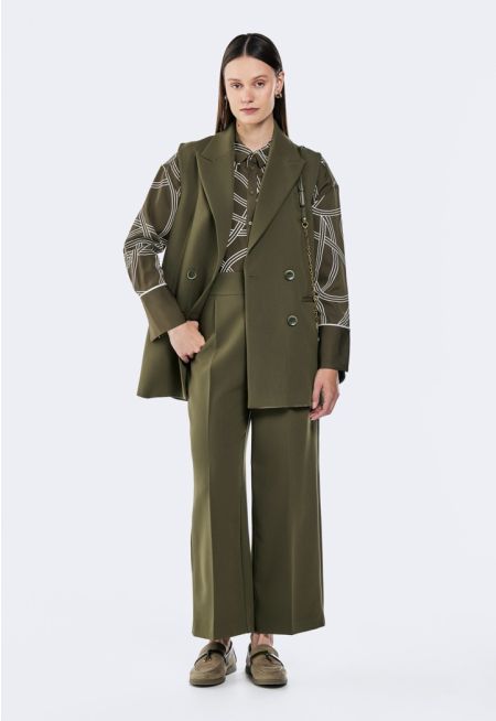 Solid Straight Cut Trousers