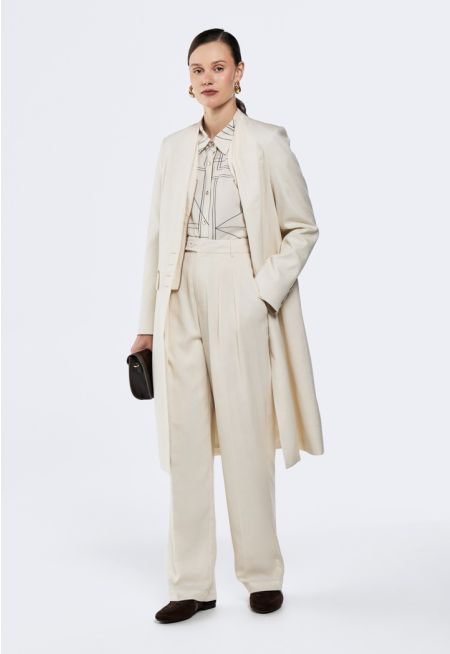 Solid Straight Cut Trousers