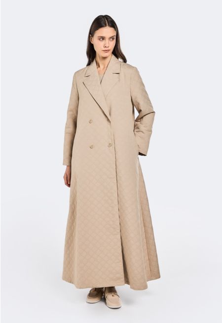 Chain Link Embroidered Quilted Abaya