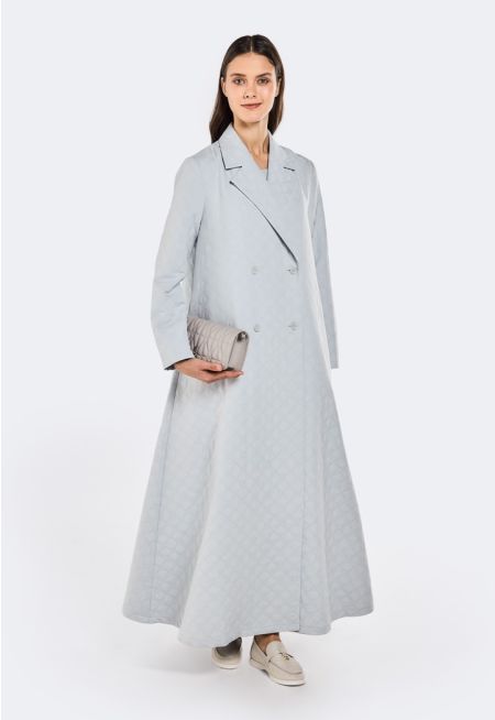 Chain Link Embroidered Quilted Abaya