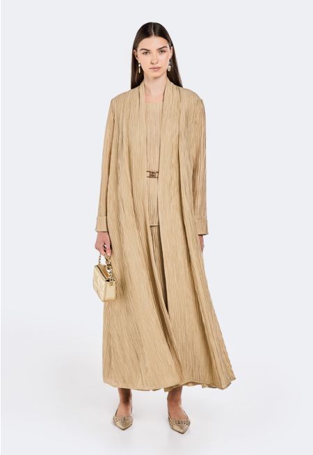 Solid Textured Maxi Abaya