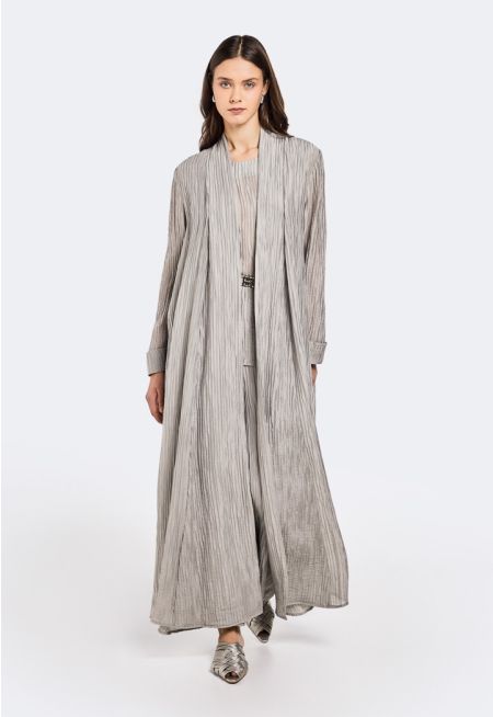 Solid Textured Maxi Abaya