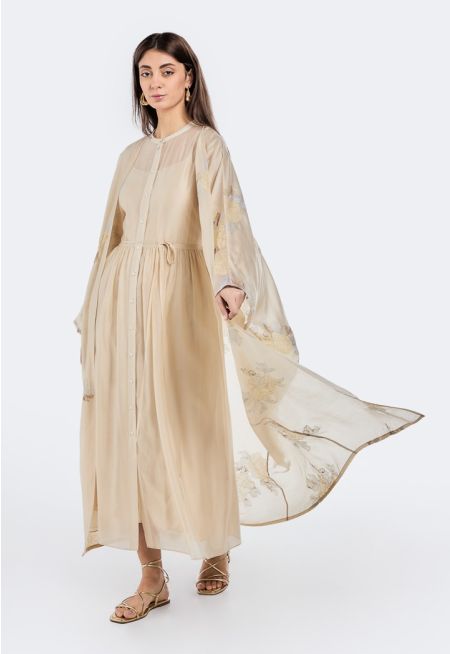 Embroidered Dolman Sleeve Abaya