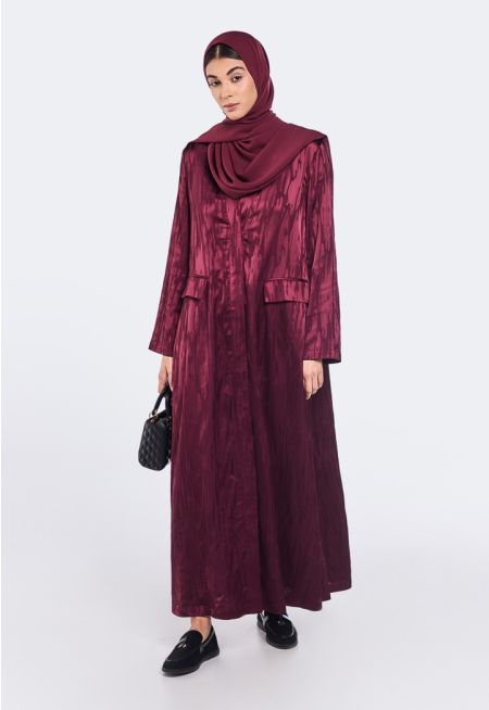 jacquard Abaya With Hijab (2 PCS)