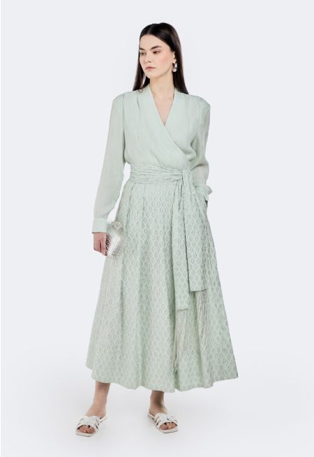 Dobby Textured Lurex Skirt