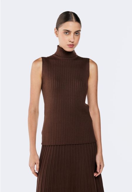 Knitted High Neck Top