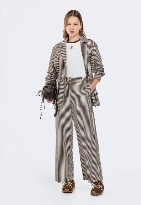 Striped High Waist Trousers