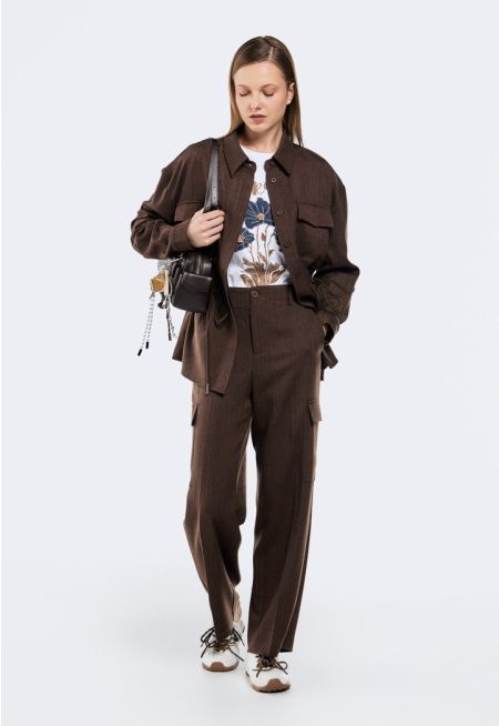 High Waist Cargo Trousers