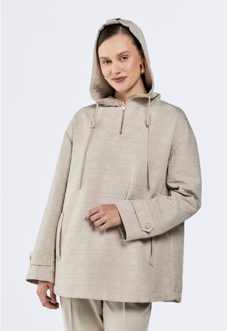 Geometric Embroidered Quilted Pullover