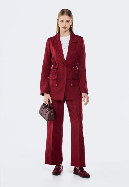 Crinkled Straight Cut Trousers