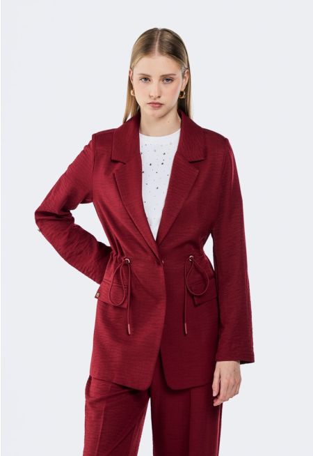 Crinkled Drawstring Jacket 