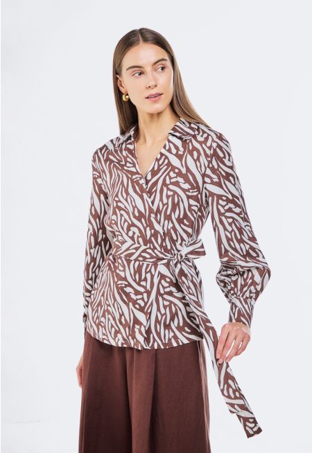 Printed Wrap Shirt