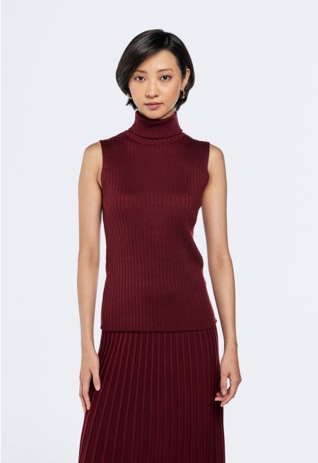 Knitted High Neck Top