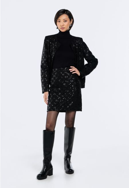 Sequined Monogram Skirt
