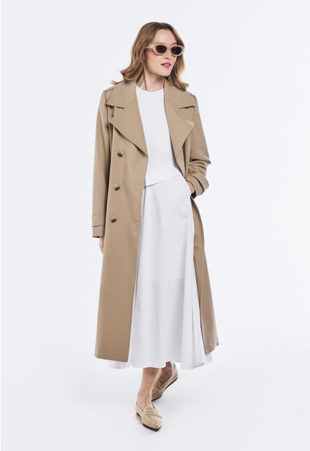 Double Breasted Belted Trench Coat