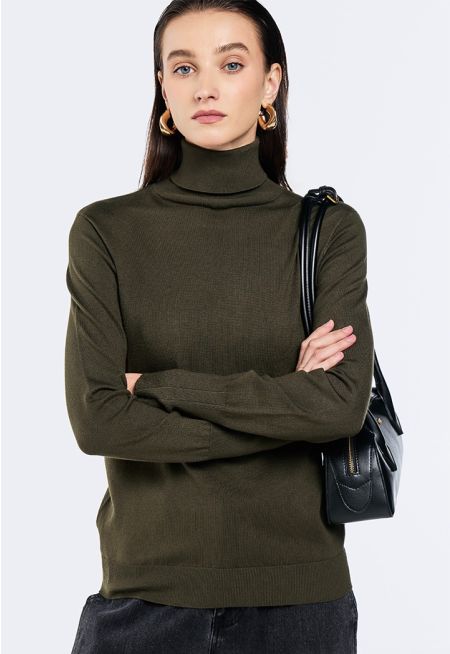 Knitted High Neck Top