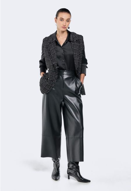 Straight Cut PU Leather Trousers