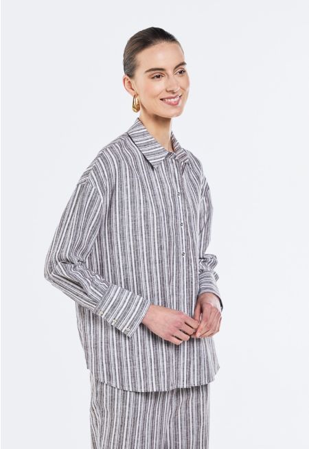 Striped Drop Shoulder Shirt
