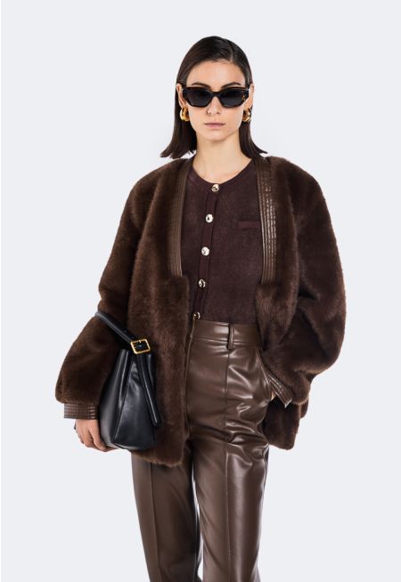 Solid Faux Fur Jacket 