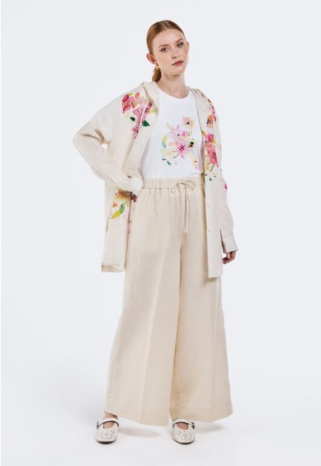Wide Leg Linen Trousers