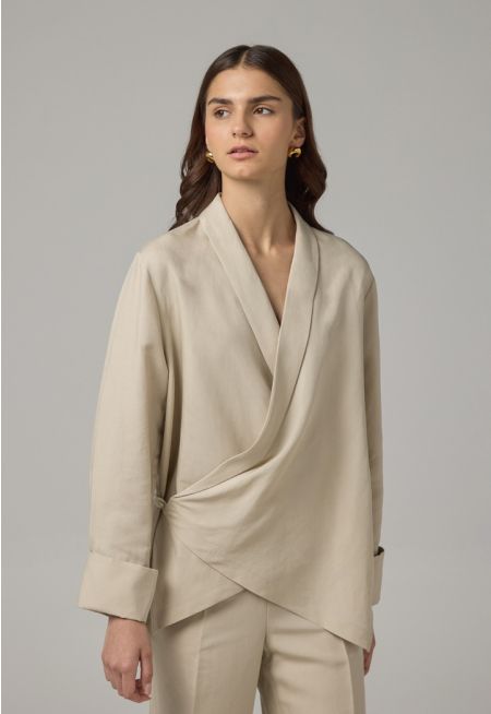 Basic Long Sleeve High-Low Blouse