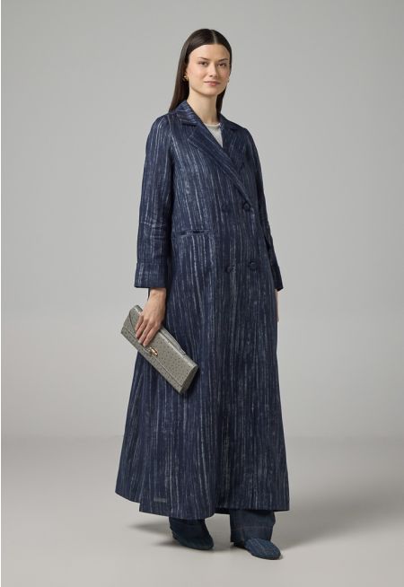 Contrast Long Sleeve Maxi Abaya 