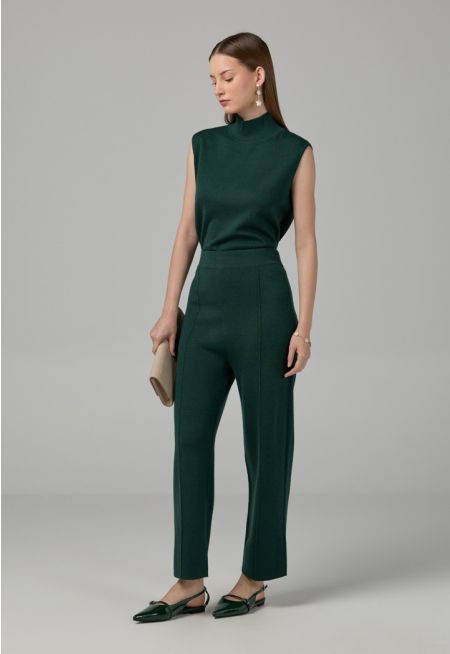 Knitted Straight Fit Solid Pants