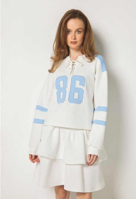 Contrast Textured Sweatshirt