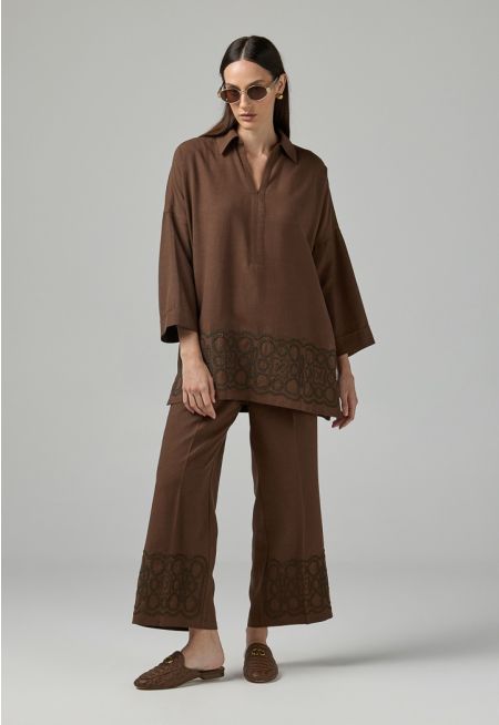 Solid Wide Leg Trousers