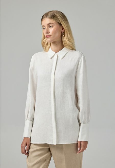 Long Sleeve Basic Linen Shirt