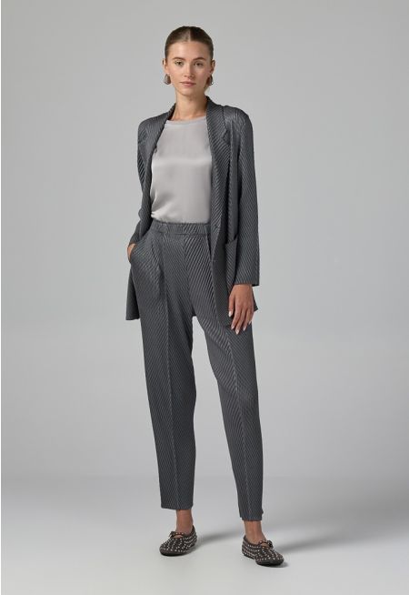 Straight Cut Pleated Trousers