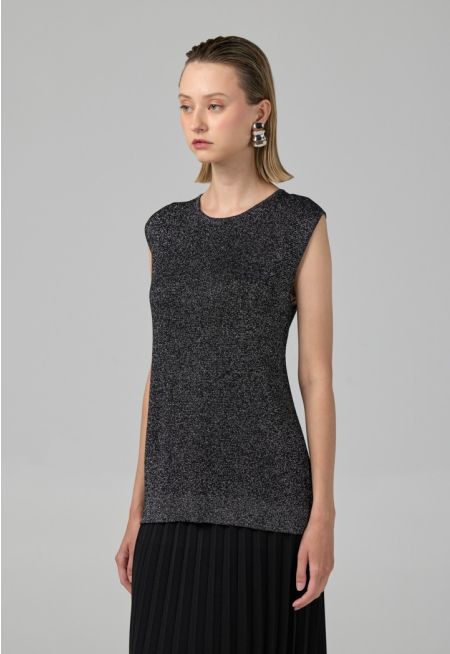 Sleeveless Knitted Lurex Top