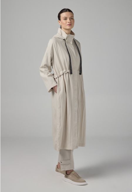 Solid Long Sleeve Midi Coat