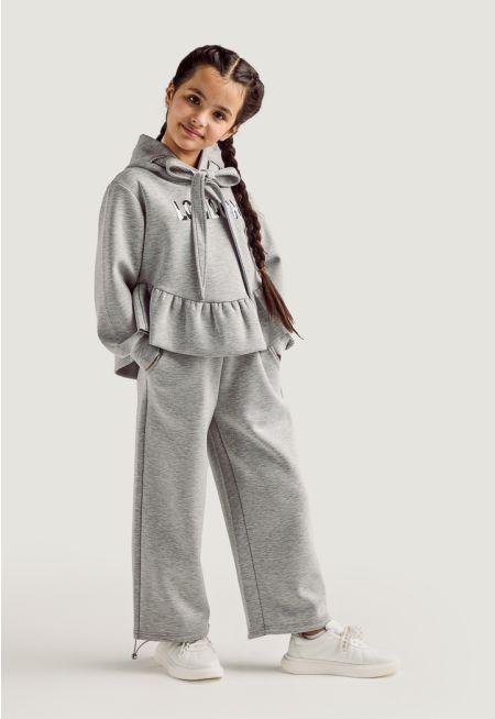 Drop Waist Hoodie and Pants Set (2 PCS)