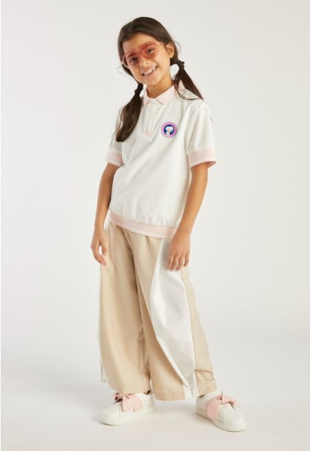 Contrast Side Pleat Trousers