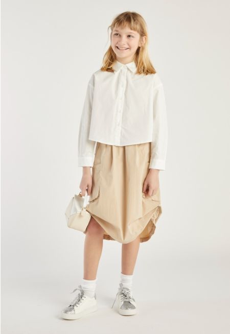 Drawstring Cargo Skirt