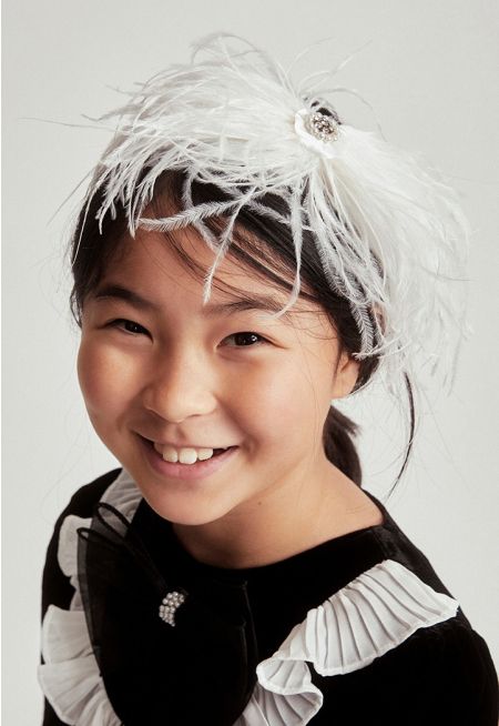 Crystal and Faux Feather Headband