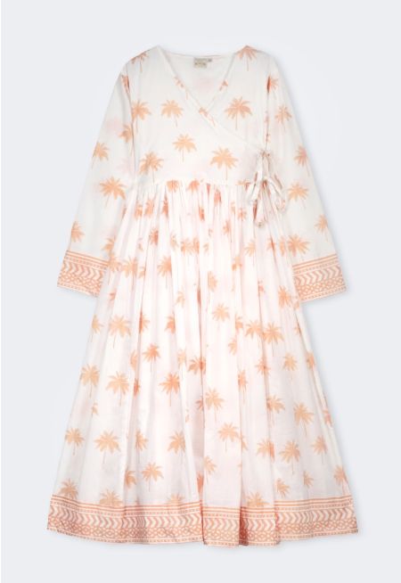 Tie Waist Palm Kaftan