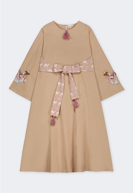 Camel Embellished Kaftan