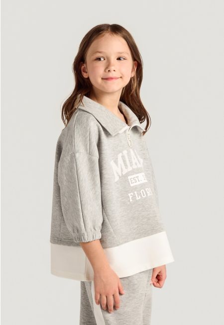 Contrast Embroidered Sweatshirt