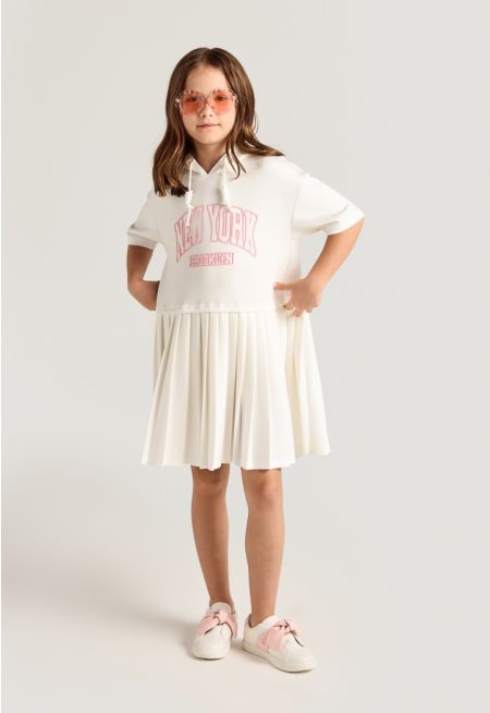 Pleated Skirt T Shirt Dress