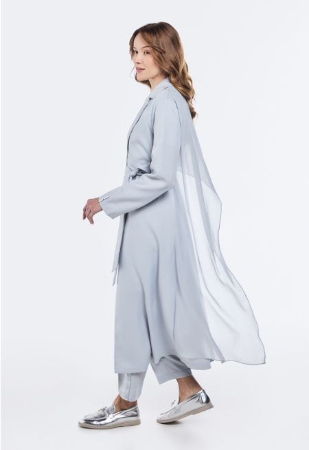 Belted Jacket With Back Overlay