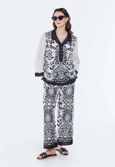 Contrast Printed Trousers
