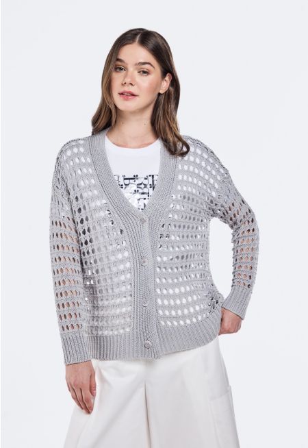 Solid Crochet Cardigan