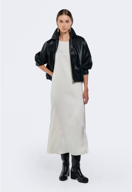 Sleeveless Satin Dress