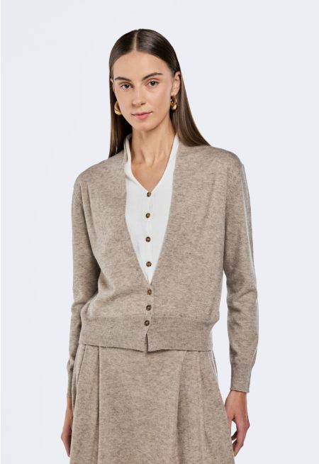 Double-Layered Knitted Cardigan 