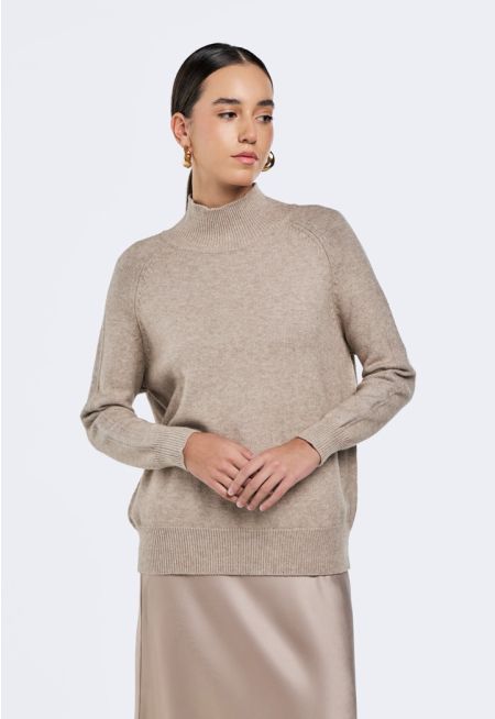 High Neck Lurex Sweater